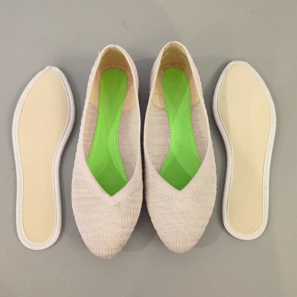 Kelly And Katie Fonzie 2 Ballet Flat Cream Washable Pointy Toe Size 6.5M - Picture 7 of 9